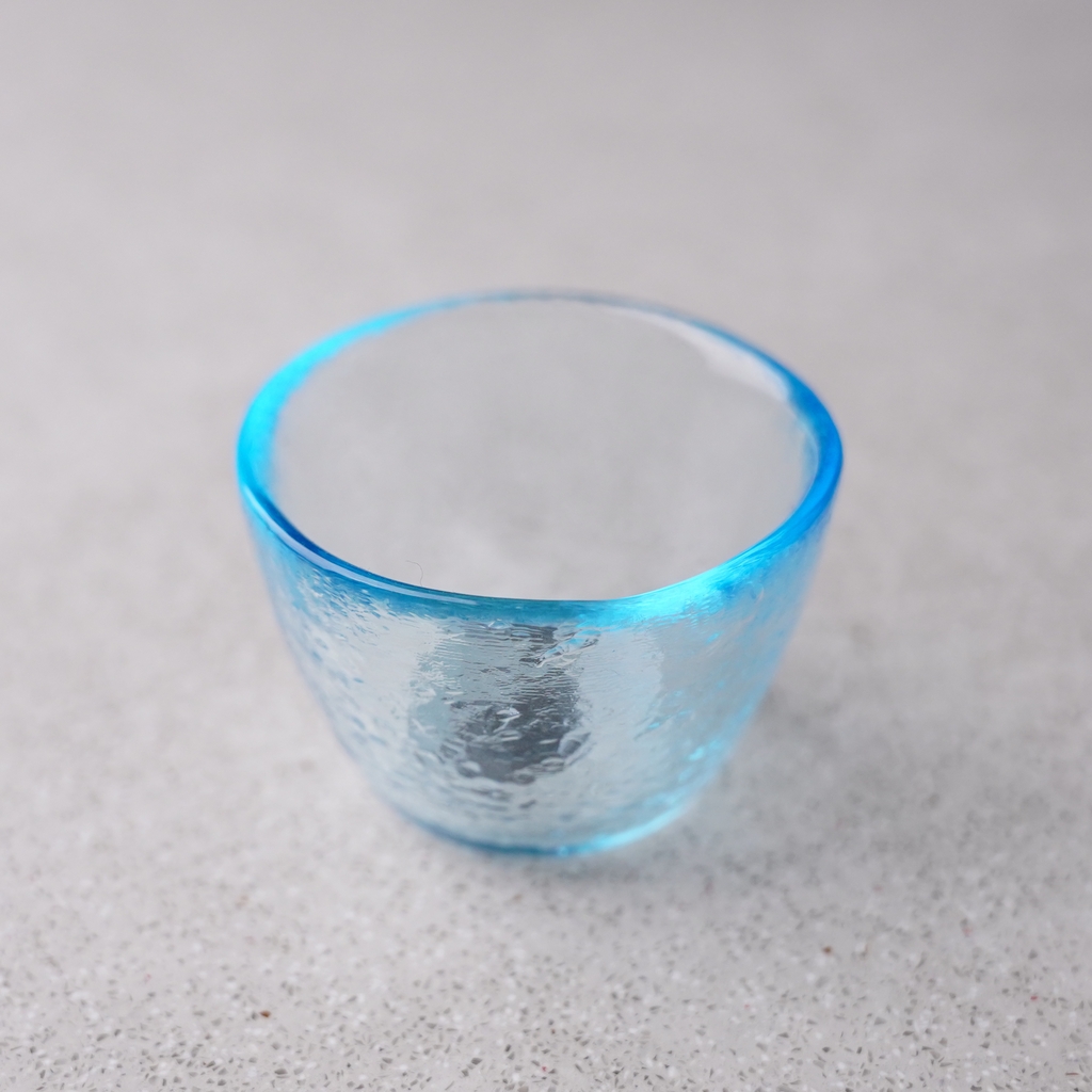 Clear Blue Sake Cup