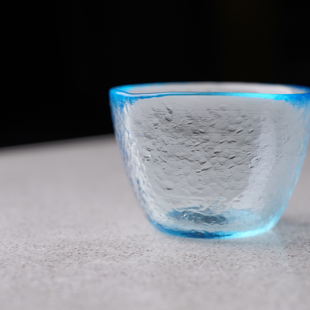 Clear Blue Sake Cup