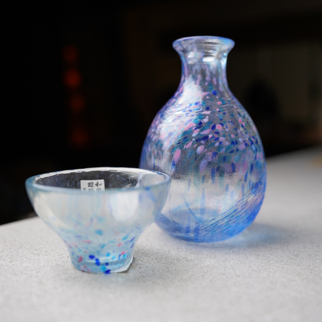 Crafted Mixture Sake Cup and Carafe